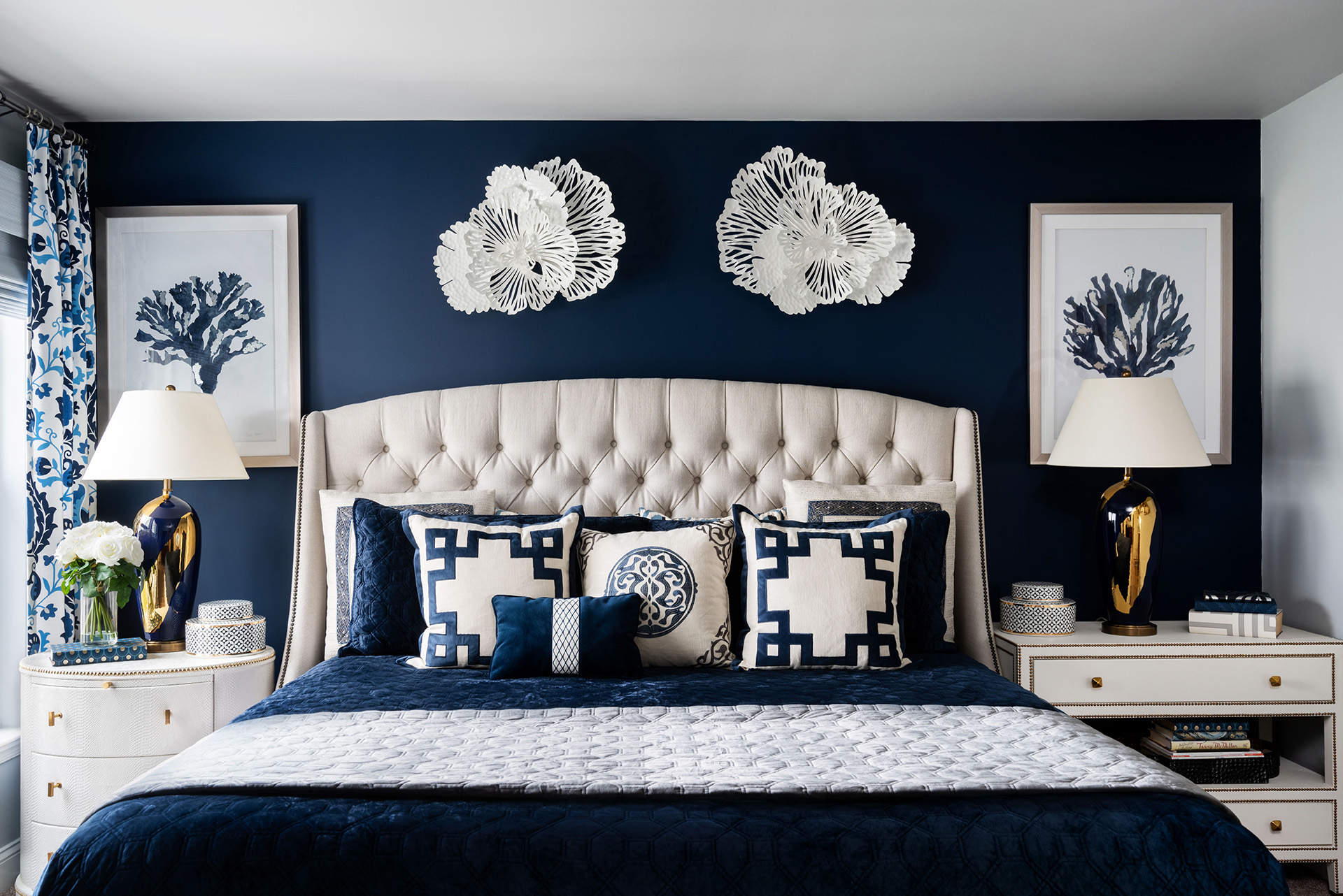 Blue & White Patterned Pillows